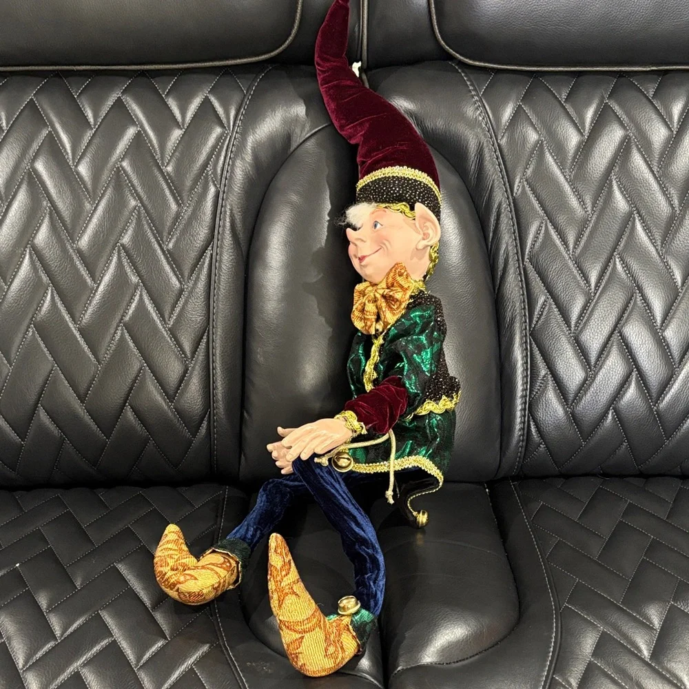 Robert Stanley Festive Posable Christmas Elf Doll with Velvet Outfit 23” - Picture 10 of 16